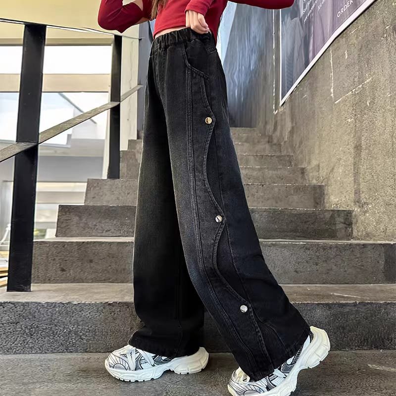 سروال جينز أسود واسع - الصورة 3