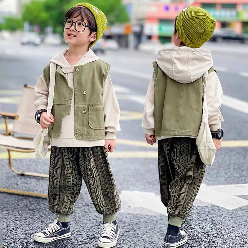 بدلة 3قطع زيتية - الصورة 3